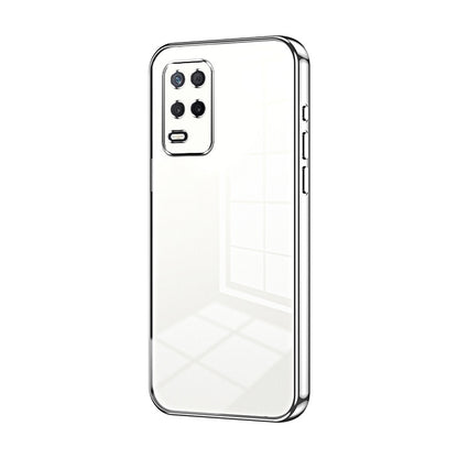 Realme 8 5G Transparent Fine Hole Phone Case - Crystal Clear Vacuum Plating, Anti-Fingerprint, Shock-Absorbing TPU Frame