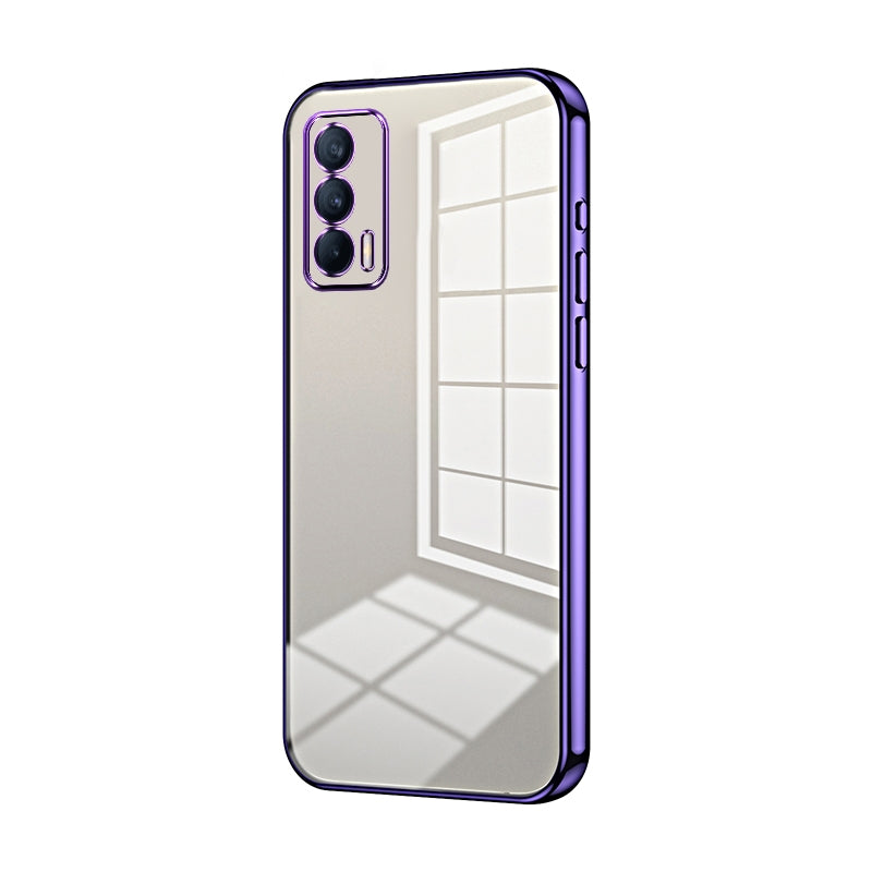 Realme V15 Transparent Fine Hole Phone Case - Crystal Clear Vacuum Plating, Anti-Fingerprint, Shock-Absorbing TPU Frame