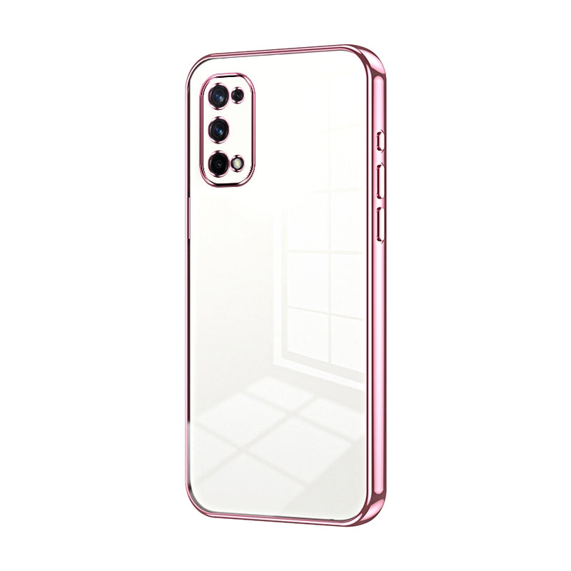 Realme Q2 Pro Transparent Fine Hole Phone Case - Crystal Clear Vacuum Plating, Anti-Fingerprint, Shock-Absorbing TPU Frame