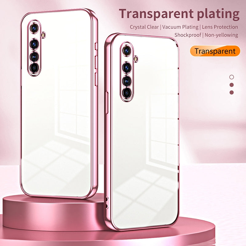 Realme X50 Pro Transparent Fine Hole Phone Case - Crystal Clear Vacuum Plating, Anti-Fingerprint, Shock-Absorbing TPU Frame