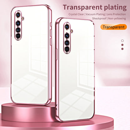 Realme X50 Pro Transparent Fine Hole Phone Case - Crystal Clear Vacuum Plating, Anti-Fingerprint, Shock-Absorbing TPU Frame