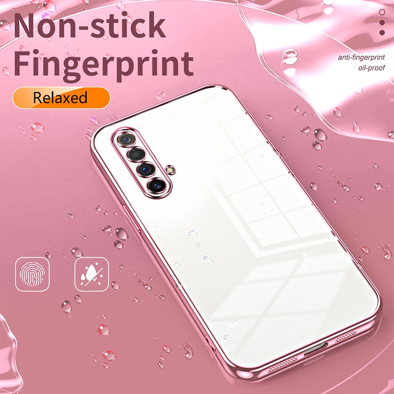 Realme X50 Transparent Fine Hole Phone Case - Crystal Clear Vacuum Plating, Anti-Fingerprint, Shock-Absorbing TPU Frame