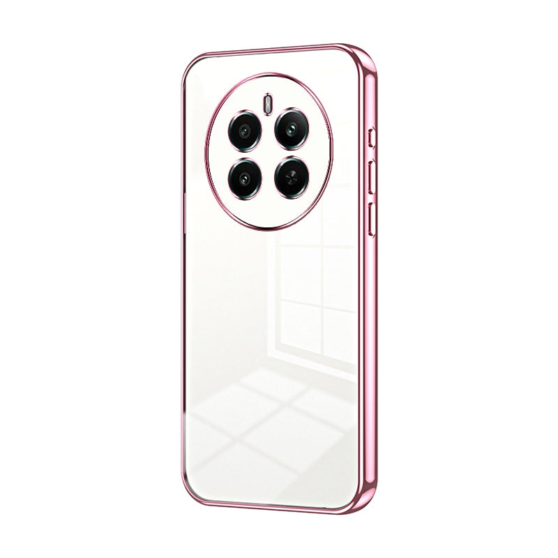 Realme 12+ Transparent Fine Hole Phone Case - Crystal Clear Vacuum Plating, Anti-Fingerprint, Shock-Absorbing TPU Frame
