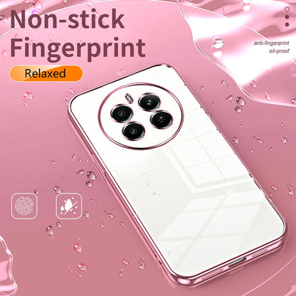 Realme 12+ Transparent Fine Hole Phone Case - Crystal Clear Vacuum Plating, Anti-Fingerprint, Shock-Absorbing TPU Frame