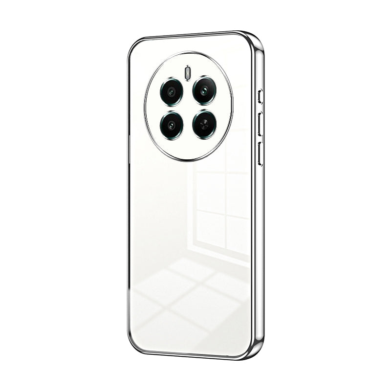 Realme 12+ Transparent Fine Hole Phone Case - Crystal Clear Vacuum Plating, Anti-Fingerprint, Shock-Absorbing TPU Frame