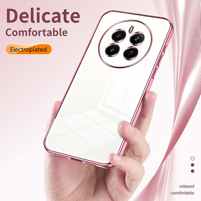 Realme 12+ Transparent Fine Hole Phone Case - Crystal Clear Vacuum Plating, Anti-Fingerprint, Shock-Absorbing TPU Frame