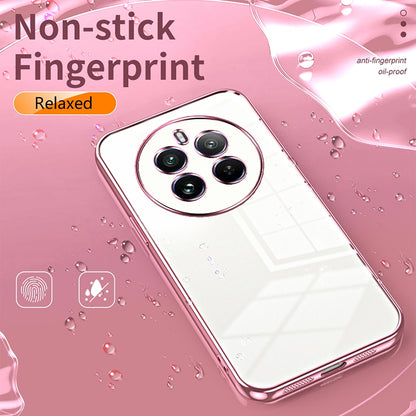 Realme 12 Pro Transparent Fine Hole Phone Case - Crystal Clear Vacuum Plating, Anti-Fingerprint, Shock-Absorbing TPU Frame