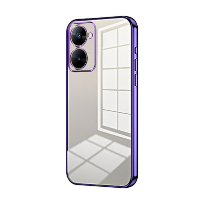 Realme V30t Transparent Fine Hole Phone Case - Crystal Clear Vacuum Plating, Anti-Fingerprint, Shock-Absorbing TPU Frame