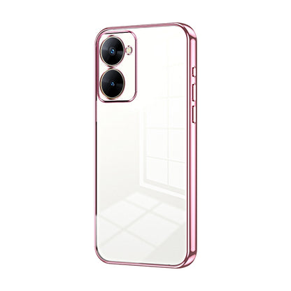Realme V30t Transparent Fine Hole Phone Case - Crystal Clear Vacuum Plating, Anti-Fingerprint, Shock-Absorbing TPU Frame