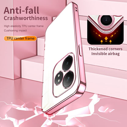 Realme GT Neo6 SE Transparent Fine Hole Phone Case - Crystal Clear Vacuum Plating, Anti-Fingerprint, Shock-Absorbing TPU Frame