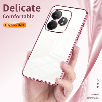 Realme GT Neo6 SE Transparent Fine Hole Phone Case - Crystal Clear Vacuum Plating, Anti-Fingerprint, Shock-Absorbing TPU Frame