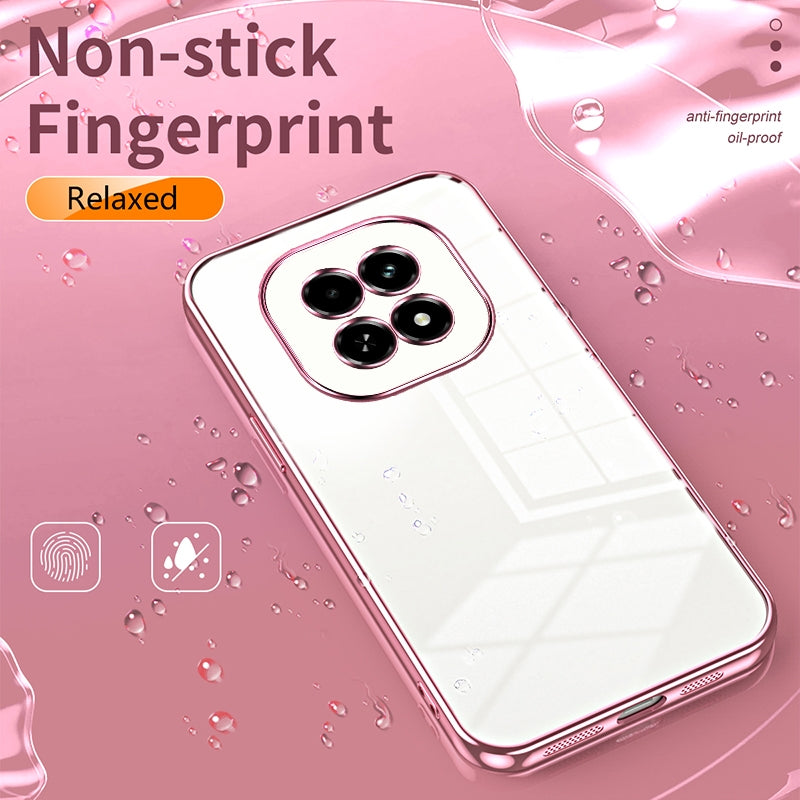 Realme V60 Transparent Fine Hole Phone Case - Crystal Clear Vacuum Plating, Anti-Fingerprint, Shock-Absorbing TPU Frame