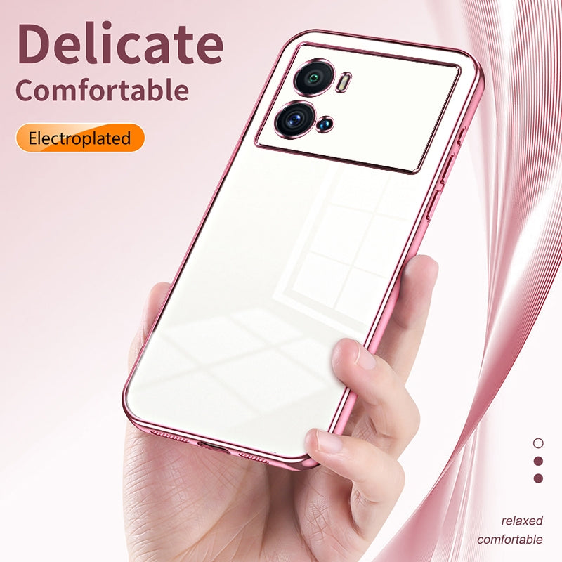 vivo iQOO 9 Pro Transparent Fine Hole Phone Case - Crystal Clear Vacuum Plating, Anti-Fingerprint, Shock-Absorbing TPU Frame