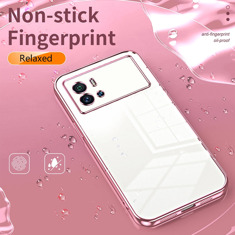 vivo iQOO 9 Transparent Fine Hole Phone Case - Crystal Clear Vacuum Plating, Anti-Fingerprint, Shock-Absorbing TPU Frame