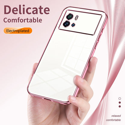 vivo iQOO 9 Transparent Fine Hole Phone Case - Crystal Clear Vacuum Plating, Anti-Fingerprint, Shock-Absorbing TPU Frame