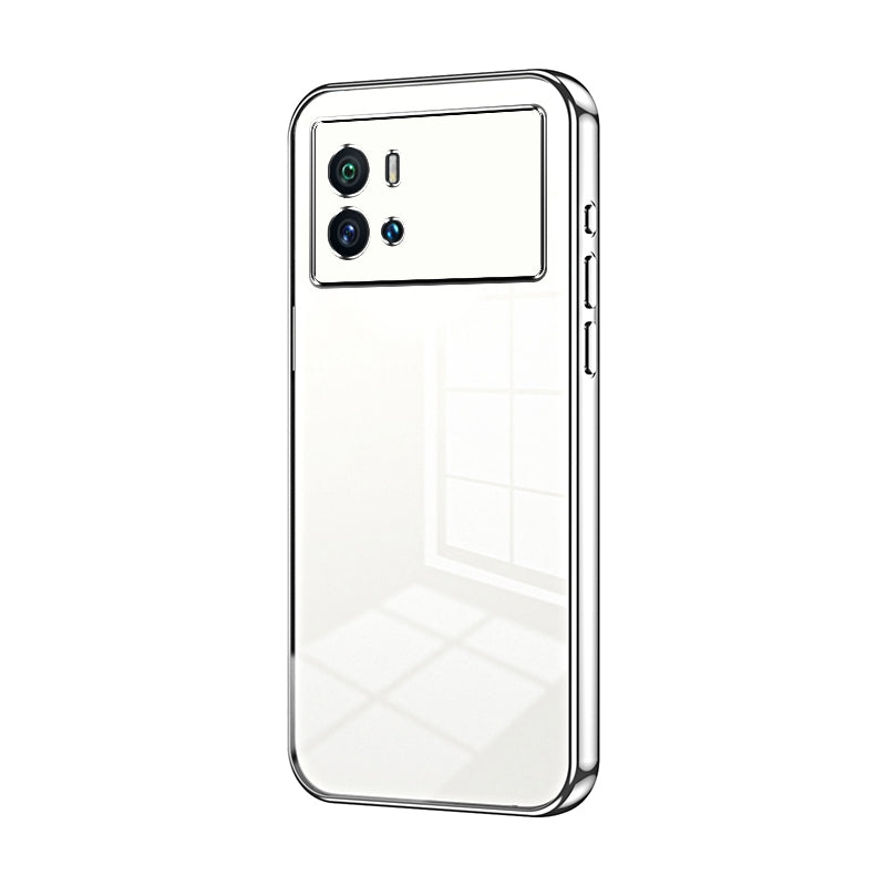 vivo iQOO 9 Transparent Fine Hole Phone Case - Crystal Clear Vacuum Plating, Anti-Fingerprint, Shock-Absorbing TPU Frame