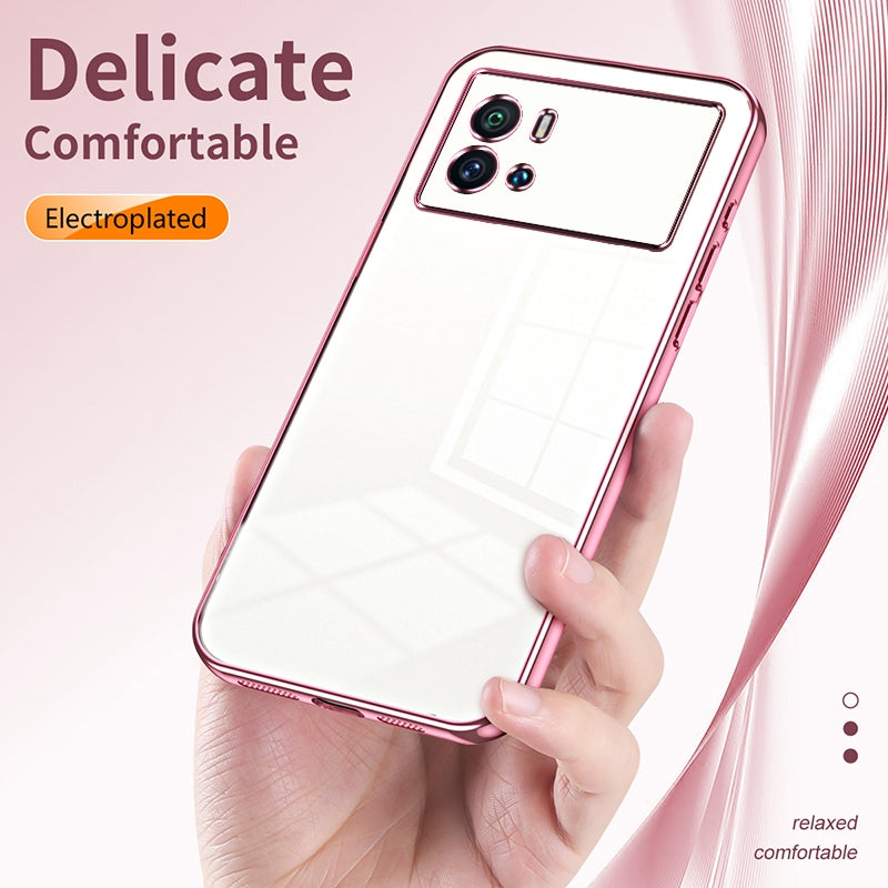 vivo iQOO 9 Transparent Fine Hole Phone Case - Crystal Clear Vacuum Plating, Anti-Fingerprint, Shock-Absorbing TPU Frame