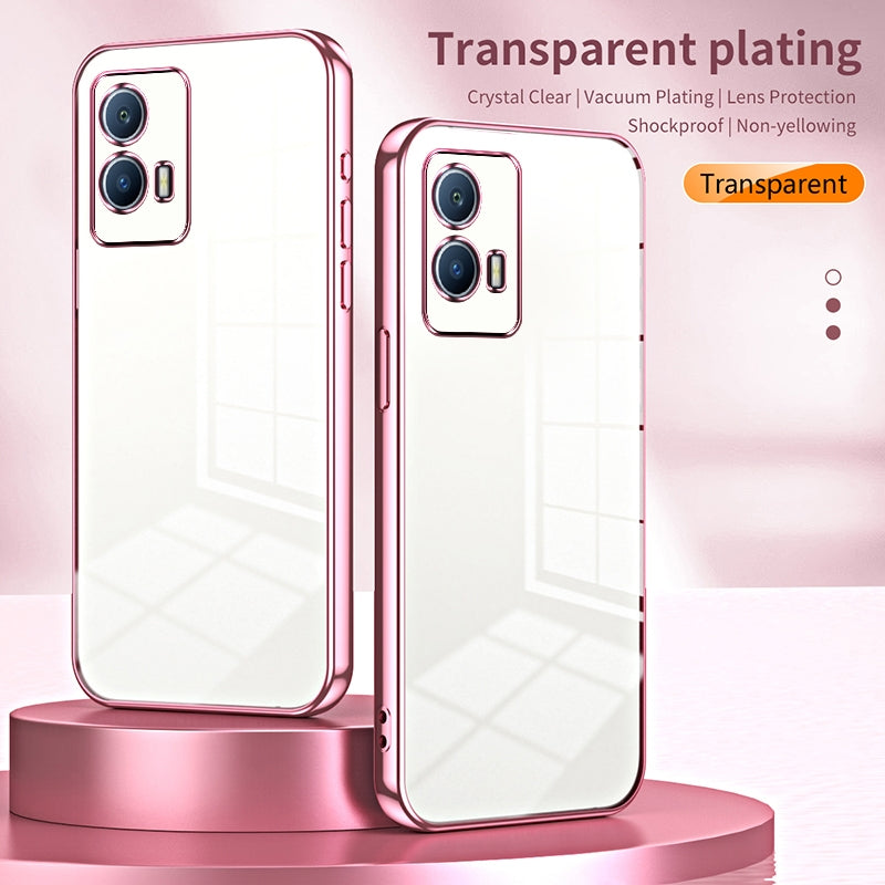 vivo iQOO U5 Transparent Fine Hole Phone Case - Crystal Clear Vacuum Plating, Anti-Fingerprint, Shock-Absorbing TPU Frame