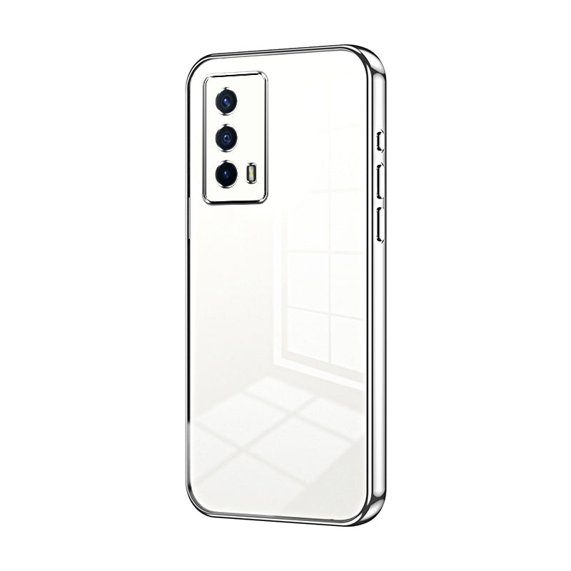 vivo iQOO Z5 Transparent Fine Hole Phone Case - Crystal Clear Vacuum Plating, Anti-Fingerprint, Shock-Absorbing TPU Frame
