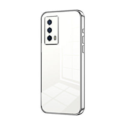 vivo iQOO Z5 Transparent Fine Hole Phone Case - Crystal Clear Vacuum Plating, Anti-Fingerprint, Shock-Absorbing TPU Frame