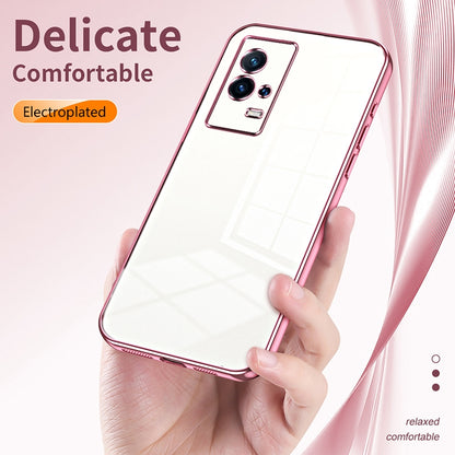 vivo iQOO 8 Transparent Fine Hole Phone Case - Crystal Clear Vacuum Plating, Anti-Fingerprint, Shock-Absorbing TPU Frame