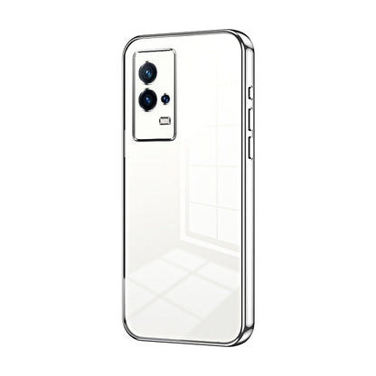 vivo iQOO 8 Transparent Fine Hole Phone Case - Crystal Clear Vacuum Plating, Anti-Fingerprint, Shock-Absorbing TPU Frame