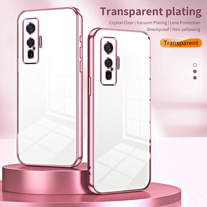 vivo iQOO 5 Pro Transparent Fine Hole Phone Case - Crystal Clear Vacuum Plating, Anti-Fingerprint, Shock-Absorbing TPU Frame