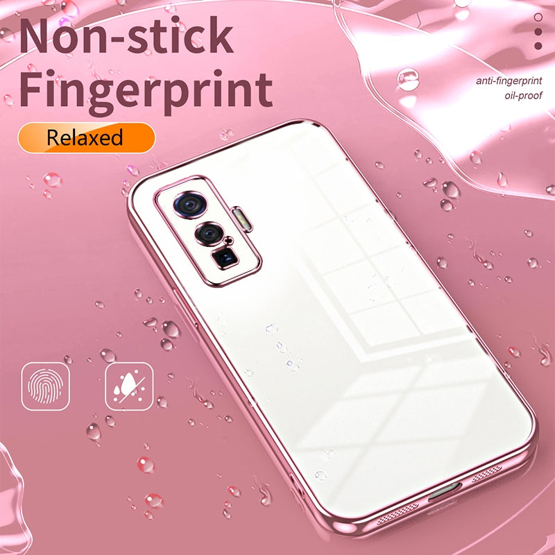 vivo iQOO 5 Pro Transparent Fine Hole Phone Case - Crystal Clear Vacuum Plating, Anti-Fingerprint, Shock-Absorbing TPU Frame