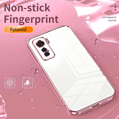 vivo iQOO 5 Transparent Fine Hole Phone Case - Crystal Clear Vacuum Plating, Anti-Fingerprint, Shock-Absorbing TPU Frame