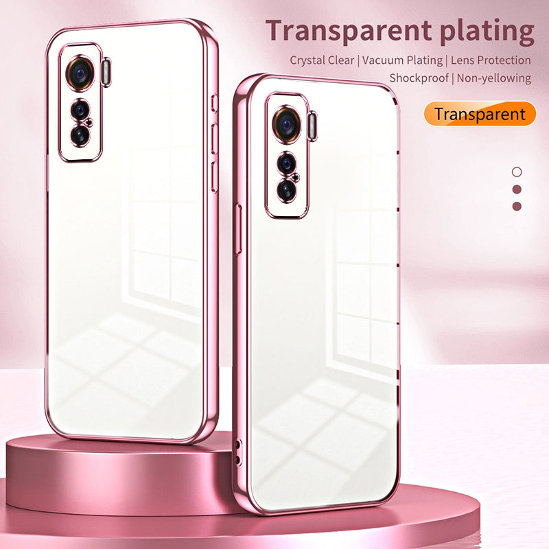 vivo iQOO 5 Transparent Fine Hole Phone Case - Crystal Clear Vacuum Plating, Anti-Fingerprint, Shock-Absorbing TPU Frame