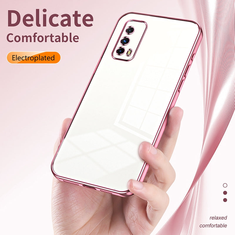 vivo iQOO Z1X Transparent Fine Hole Phone Case - Crystal Clear Vacuum Plating, Anti-Fingerprint, Shock-Absorbing TPU Frame
