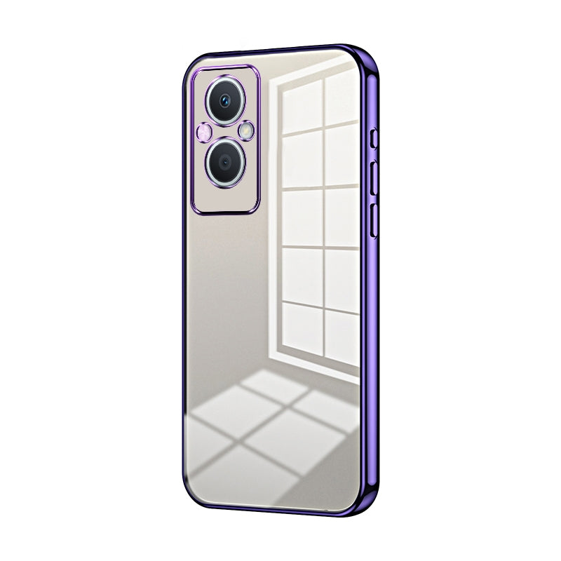 OPPO F21 Pro 5G Transparent Fine Hole Phone Case - Crystal Clear Vacuum Plating, Anti-Fingerprint, Shock-Absorbing TPU Frame