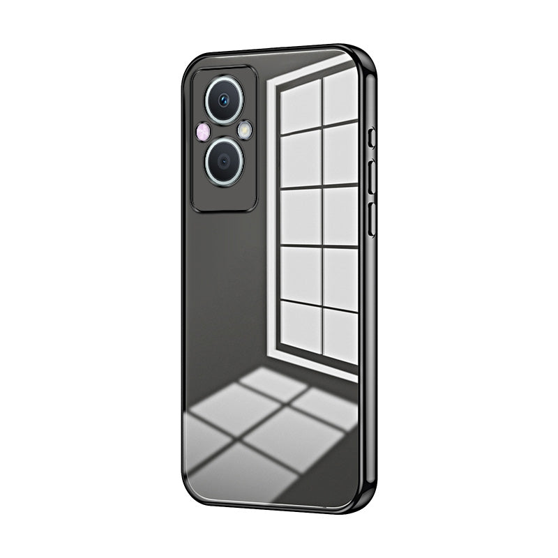 OPPO F21 Pro 5G Transparent Fine Hole Phone Case - Crystal Clear Vacuum Plating, Anti-Fingerprint, Shock-Absorbing TPU Frame
