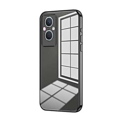 OPPO F21 Pro 5G Transparent Fine Hole Phone Case - Crystal Clear Vacuum Plating, Anti-Fingerprint, Shock-Absorbing TPU Frame