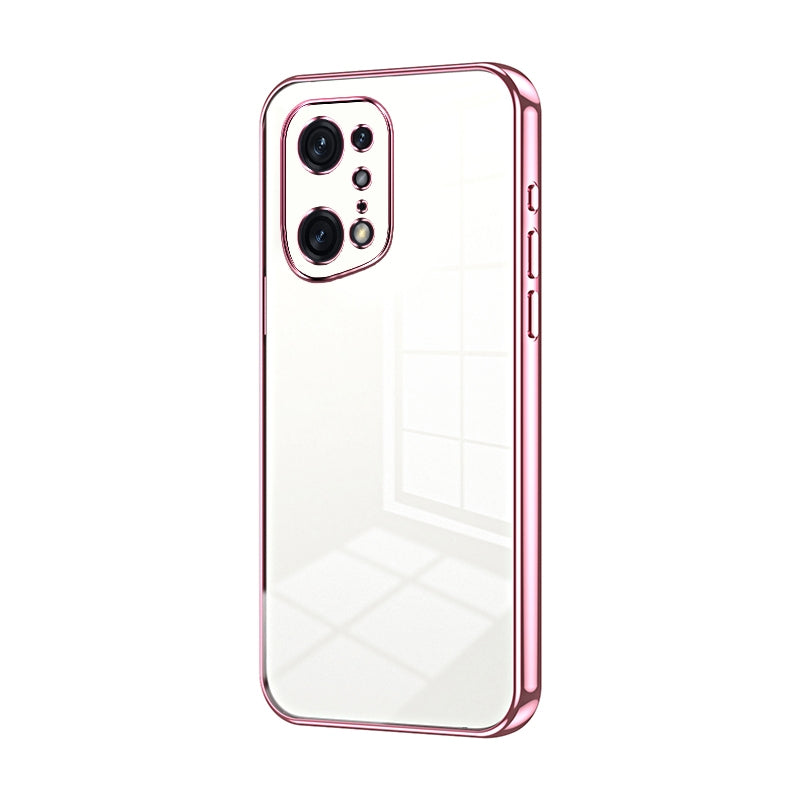 OPPO Find X5 Pro Transparent Fine Hole Phone Case - Crystal Clear Vacuum Plating, Anti-Fingerprint, Shock-Absorbing TPU Frame