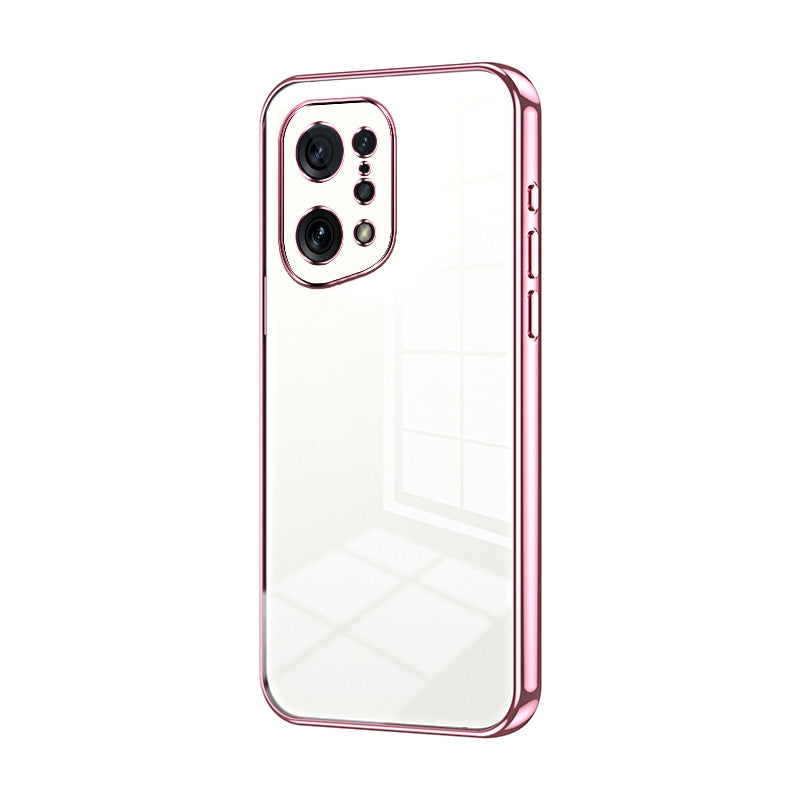 OPPO Find X5 Transparent Fine Hole Phone Case - Crystal Clear Vacuum Plating, Anti-Fingerprint, Shock-Absorbing TPU Frame