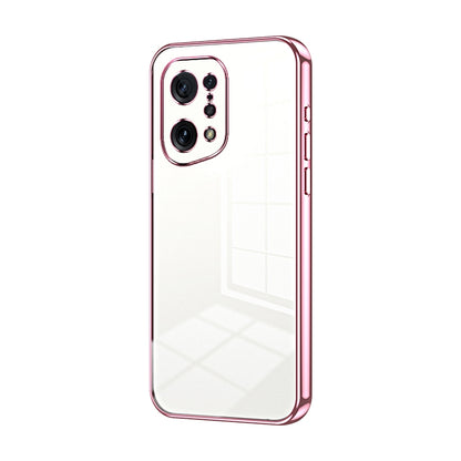 OPPO Find X5 Transparent Fine Hole Phone Case - Crystal Clear Vacuum Plating, Anti-Fingerprint, Shock-Absorbing TPU Frame