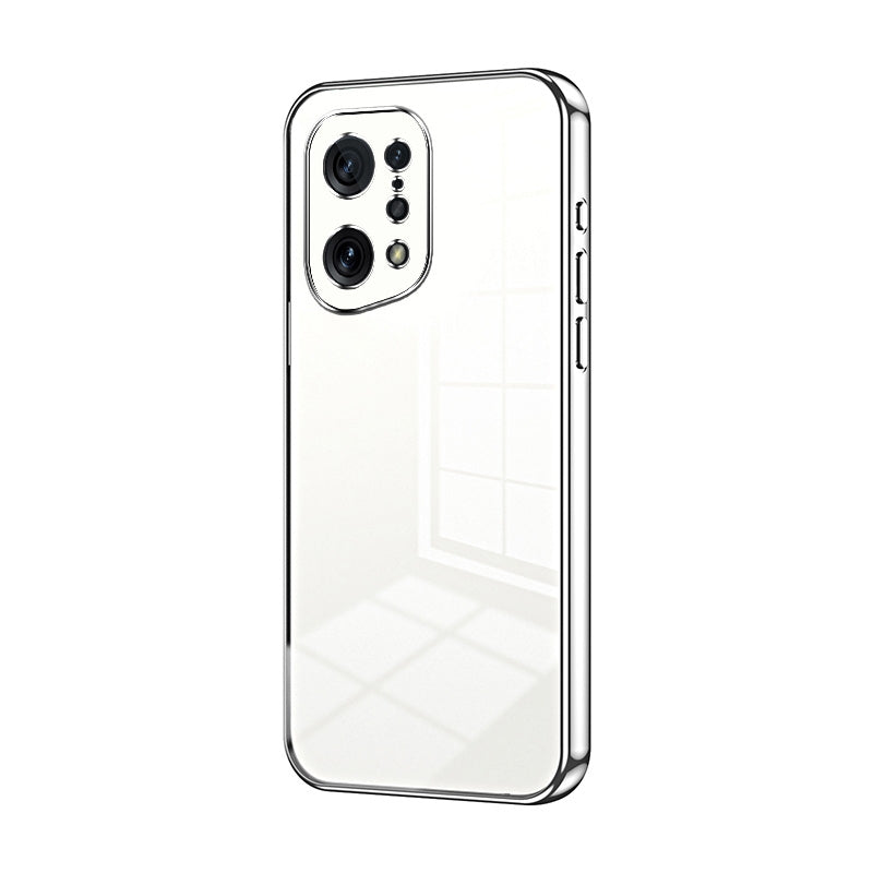OPPO Find X5 Transparent Fine Hole Phone Case - Crystal Clear Vacuum Plating, Anti-Fingerprint, Shock-Absorbing TPU Frame