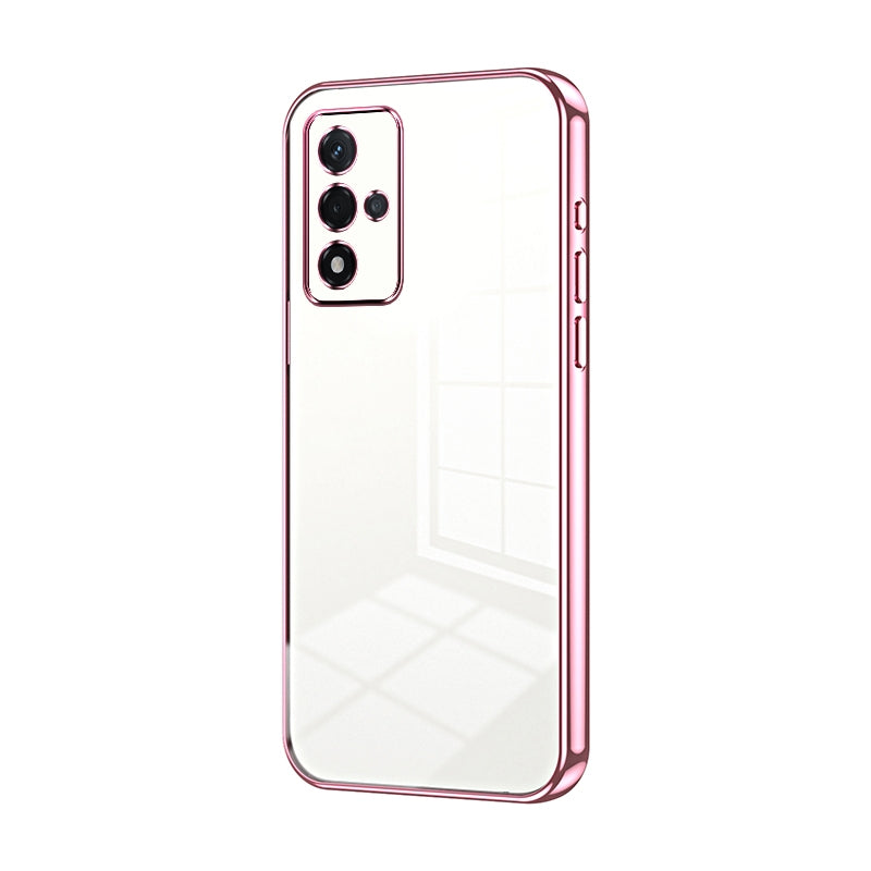 OPPO A93s 5G Transparent Fine Hole Phone Case - Crystal Clear Vacuum Plating, Anti-Fingerprint, Shock-Absorbing TPU Frame