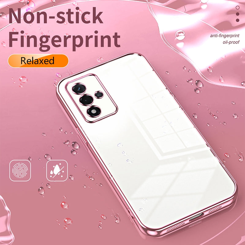 OPPO A93s 5G Transparent Fine Hole Phone Case - Crystal Clear Vacuum Plating, Anti-Fingerprint, Shock-Absorbing TPU Frame