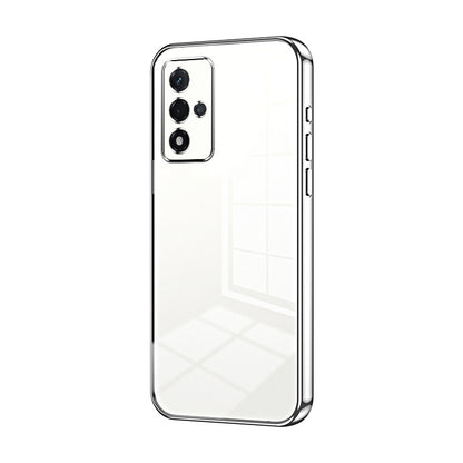 OPPO A93s 5G Transparent Fine Hole Phone Case - Crystal Clear Vacuum Plating, Anti-Fingerprint, Shock-Absorbing TPU Frame