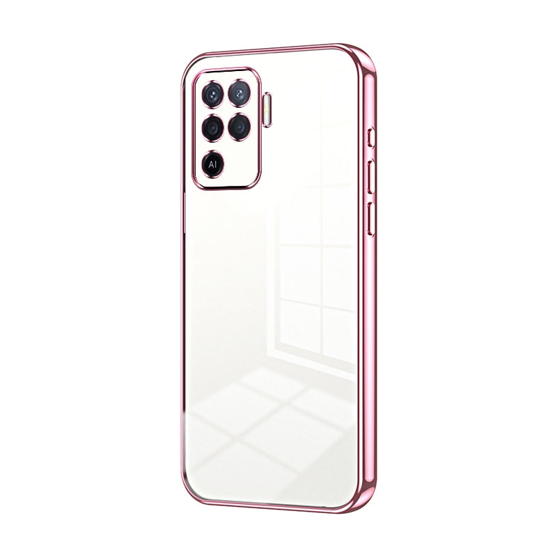 OPPO A94 4G Transparent Fine Hole Phone Case - Crystal Clear Vacuum Plating, Anti-Fingerprint, Shock-Absorbing TPU Frame