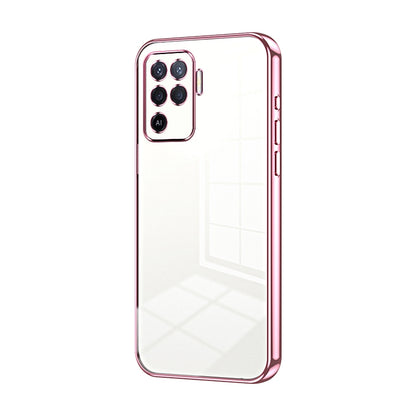 OPPO A94 4G Transparent Fine Hole Phone Case - Crystal Clear Vacuum Plating, Anti-Fingerprint, Shock-Absorbing TPU Frame
