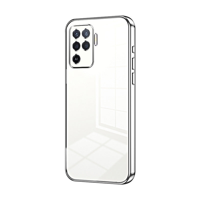 OPPO A94 4G Transparent Fine Hole Phone Case - Crystal Clear Vacuum Plating, Anti-Fingerprint, Shock-Absorbing TPU Frame