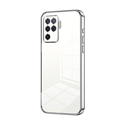 OPPO A94 4G Transparent Fine Hole Phone Case - Crystal Clear Vacuum Plating, Anti-Fingerprint, Shock-Absorbing TPU Frame