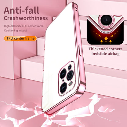 OPPO Find X3 Pro Transparent Fine Hole Phone Case - Crystal Clear Vacuum Plating, Anti-Fingerprint, Shock-Absorbing TPU Frame