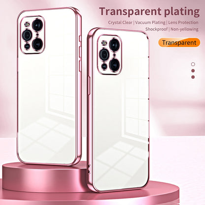 OPPO Find X3 Transparent Fine Hole Phone Case - Crystal Clear Vacuum Plating, Anti-Fingerprint, Shock-Absorbing TPU Frame