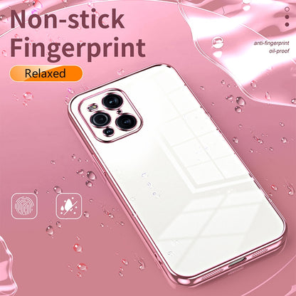 OPPO Find X3 Pro Transparent Fine Hole Phone Case - Crystal Clear Vacuum Plating, Anti-Fingerprint, Shock-Absorbing TPU Frame