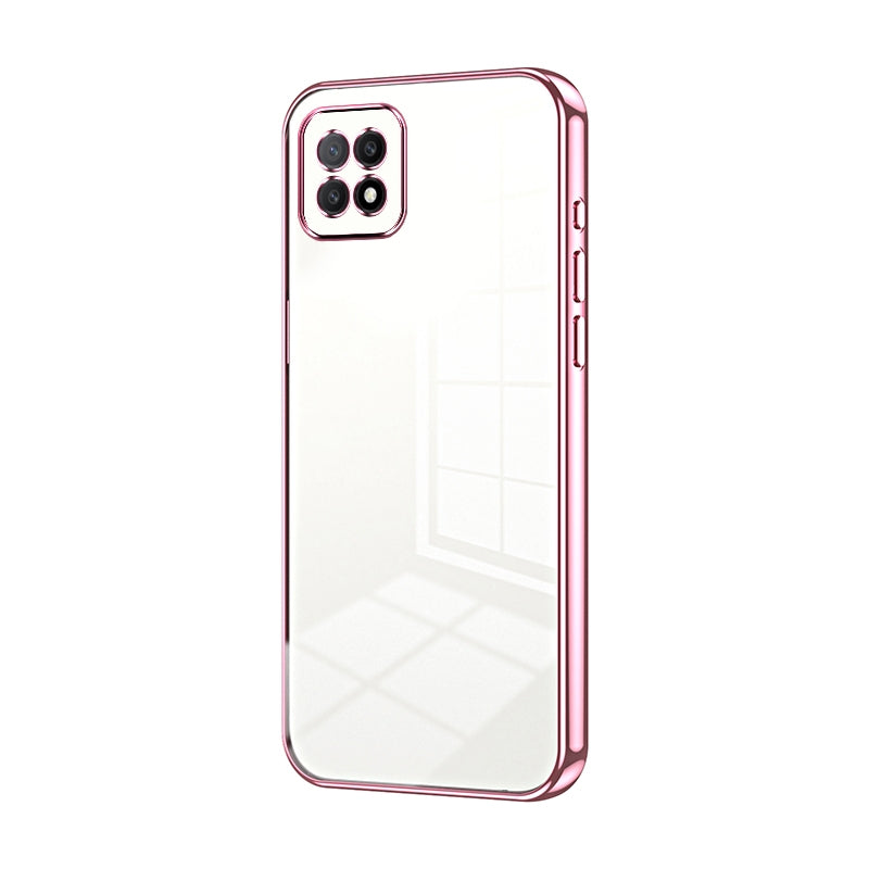 OPPO A73 5G Transparent Fine Hole Phone Case - Crystal Clear Vacuum Plating, Anti-Fingerprint, Shock-Absorbing TPU Frame
