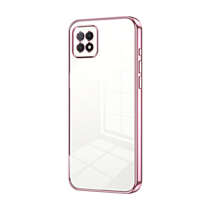 OPPO A73 5G Transparent Fine Hole Phone Case - Crystal Clear Vacuum Plating, Anti-Fingerprint, Shock-Absorbing TPU Frame